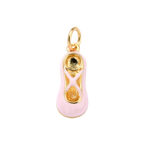 18k Gold Plated Brass Pink Ballet Shoe Charm