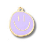 Smiley Happy Face Gold Charm: Pink