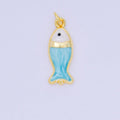 Blue Gold Filled Fish Charm