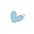Gold Alloy Colorful Heart Charm: White