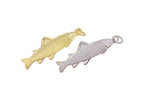 Gold or Silver Fish Charm for Jewelry Making: Gold / 6pcs