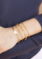 Gold Stainless Steel Paperclip Chain Bracelet + Extension: Gold / 2.5mm
