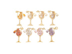 Gold Party Drink & Wine Glass Charms with Crystals CPG1454: #02 clear white / 5pcs