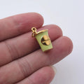 Matcha Cup Charm Gold Filled Enamel Tea Pendant CP2305