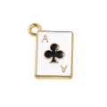 Gold Alloy Poker Card Charm: Club