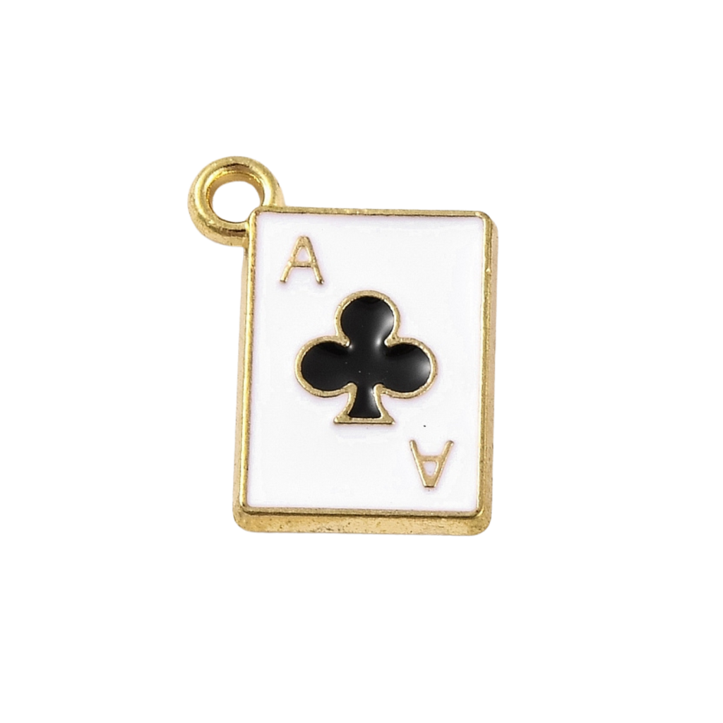 Gold Alloy Poker Card Charm: Spade