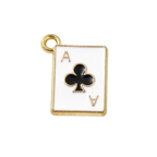 Gold Alloy Poker Card Charm: Spade