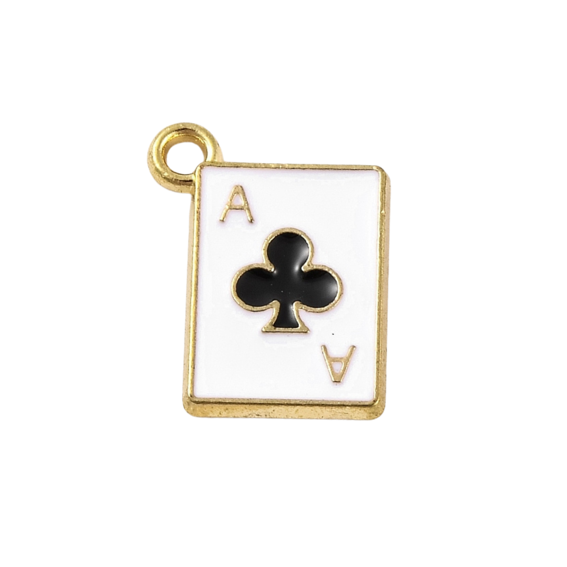 Gold Alloy Poker Card Charm: Spade