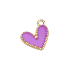 Gold Alloy Colorful Heart Charm: Black
