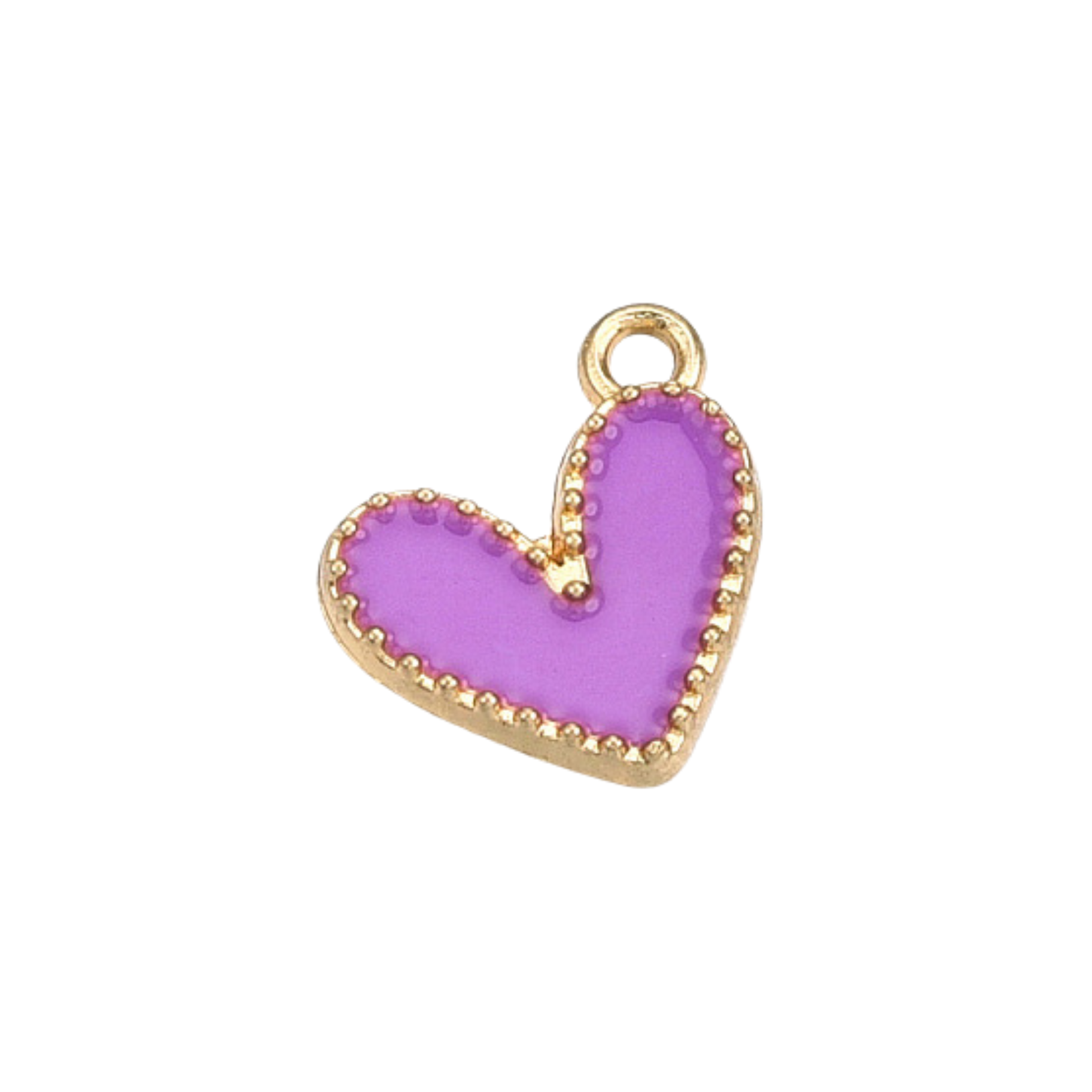 Gold Alloy Colorful Heart Charm: Black