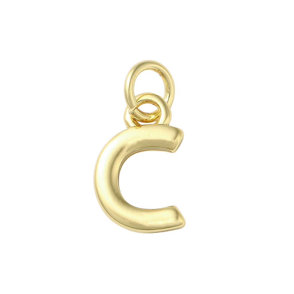 18k Gold Plated Brass Initial Charm Individual Letters: D
