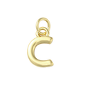 18k Gold Plated Brass Initial Charm Individual Letters: C