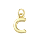 18k Gold Plated Brass Initial Charm Individual Letters: C