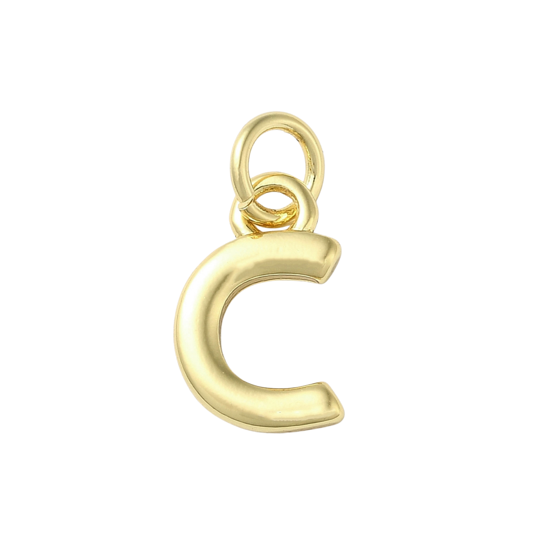 18k Gold Plated Brass Initial Charm Individual Letters: B