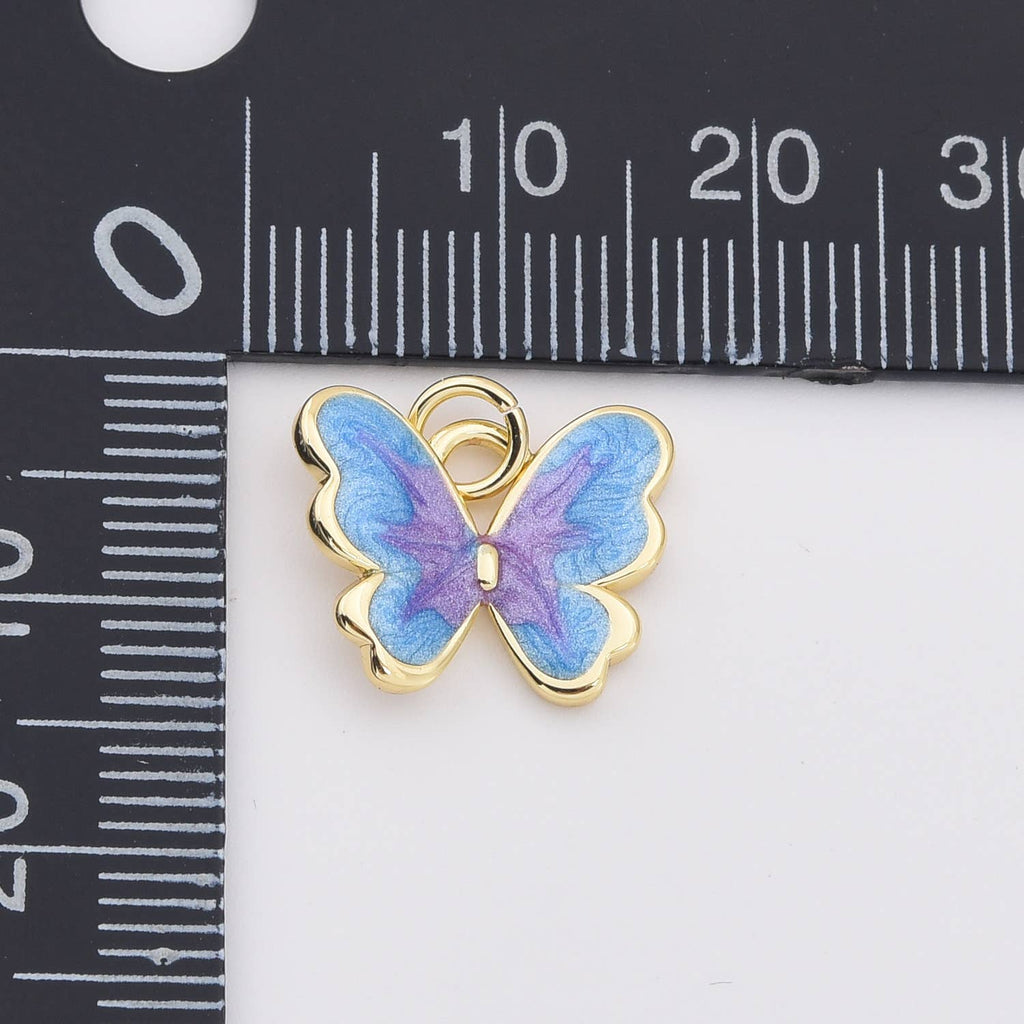 Enamel Monarch Butterfly Charm in Gold Filled, CP2199