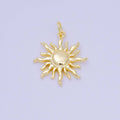 24K Gold Filled 20mm Minimalist Summer Celestial Sun Ray Charm | D095