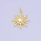 24K Gold Filled 20mm Minimalist Summer Celestial Sun Ray Charm | D095