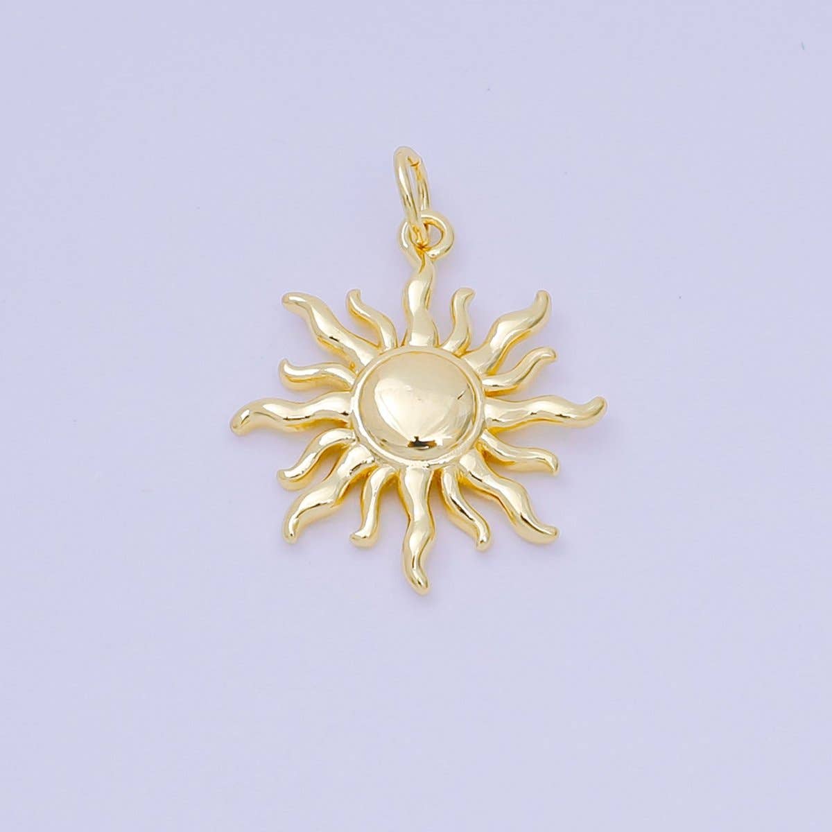 24K Gold Filled 20mm Minimalist Summer Celestial Sun Ray Charm | D095