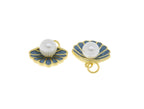 Gold Or Silver Pearl and Oyster Shell Dainty Charm CPG1081: Gold / 3pcs