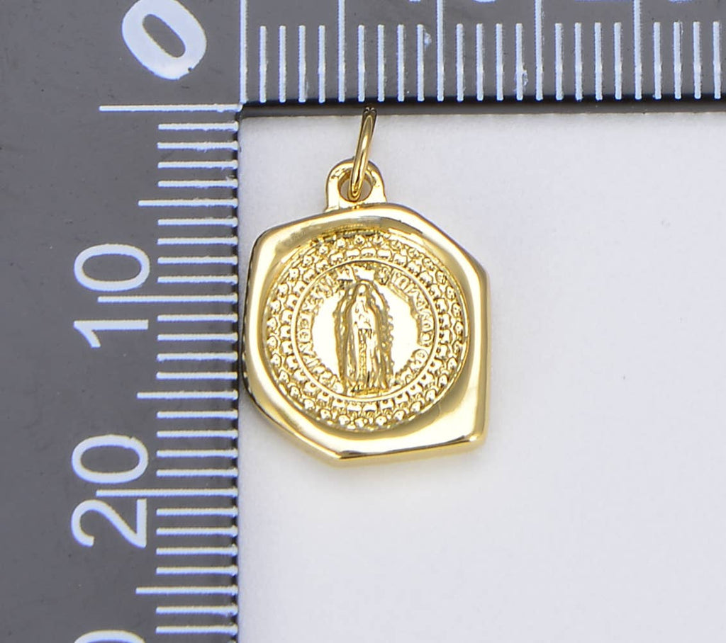 Gold Filled Virgin Mary Charm Pendant, Religious Gift CP1001