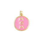 Gold Cherished "Mom" Pink Charm