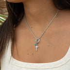 Stainless Steel Teardrop Birthstone Charm: March