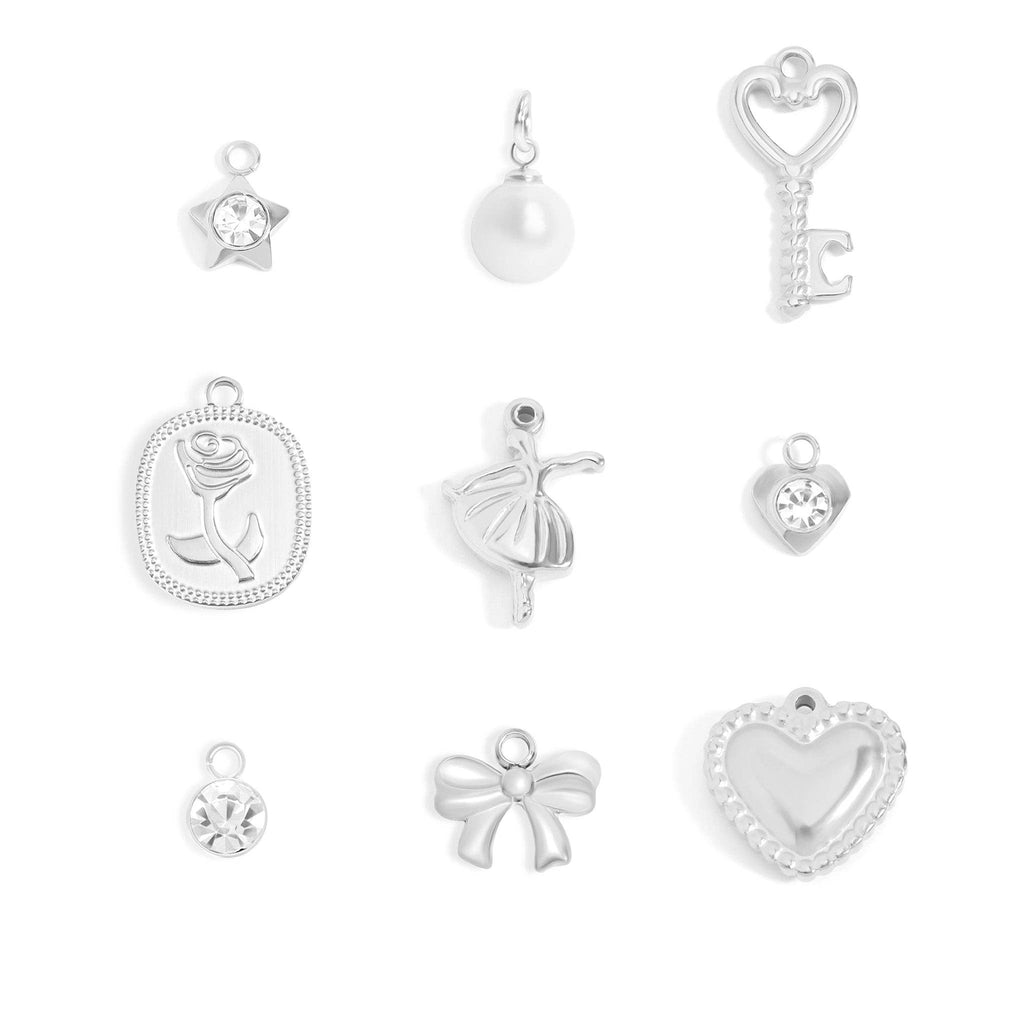 18K Gold PVD Ballerina Charm Bar Charm Set (9pc): Gold