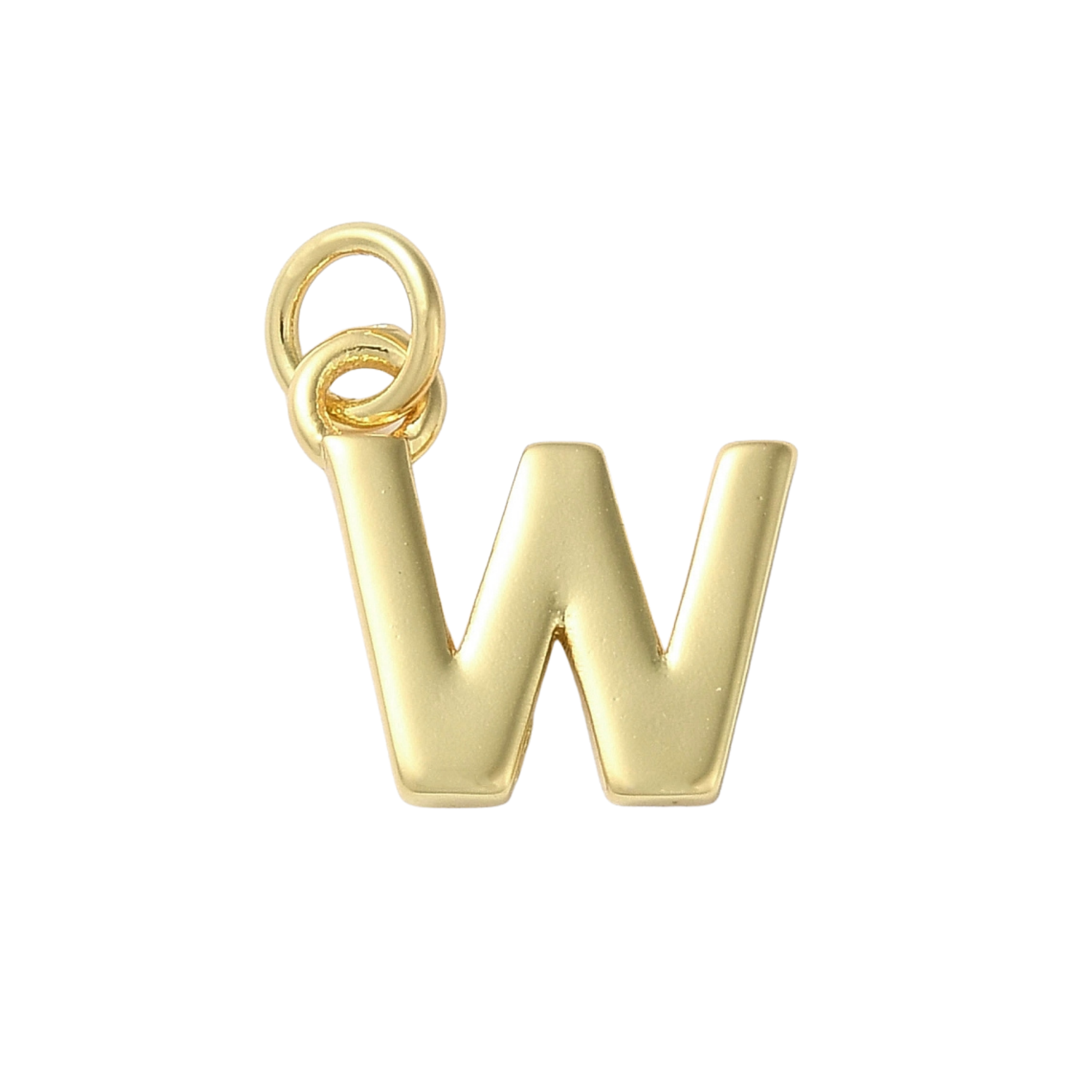 18k Gold Plated Brass Initial Charm Individual Letters: V