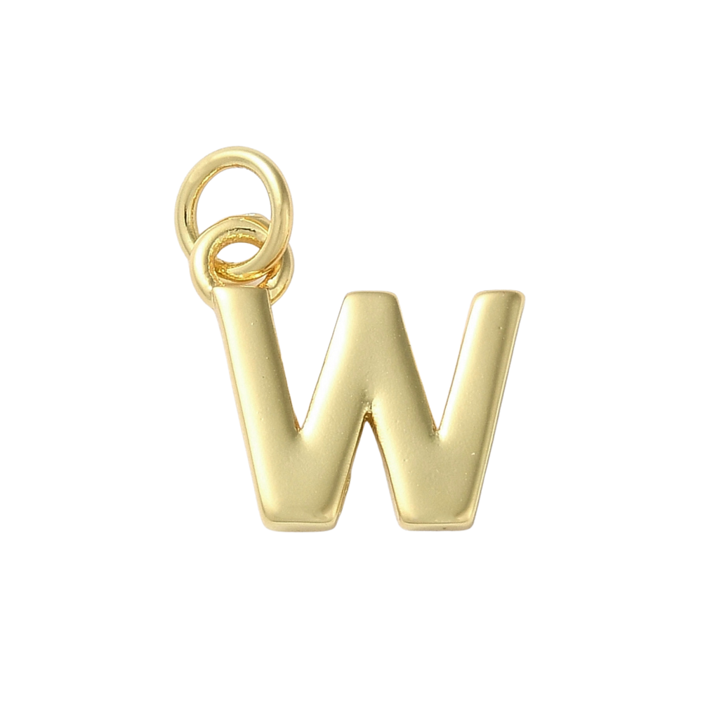 18k Gold Plated Brass Initial Charm Individual Letters: R