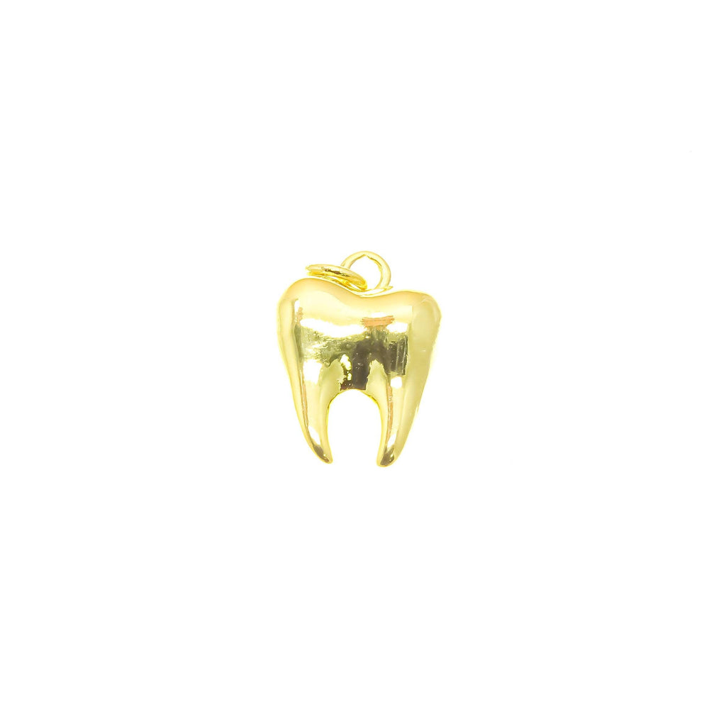 18k Gold Tooth Charm Pendant Minimalist Jewelry CPG2210: 5 pieces