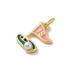 18k Gold Plated Brass Golf 18th Hole Charm