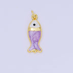 Purple Gold Filled Fish Charm