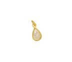 18k Gold Tear Drop Dainty Charm with Brilliant CZ, CPG2484: 10pcs