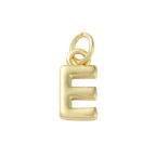 18k Gold Plated Brass Initial Charm Individual Letters: S