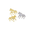 Gold Or Silver Horse Charm,Double Sided Horse Charm CPG1209: Gold / 10pcs