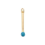 16k Gold Plated Brass Match Stick Charm: White