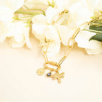 Stainless Steel Teardrop Birthstone Charm: Febuary