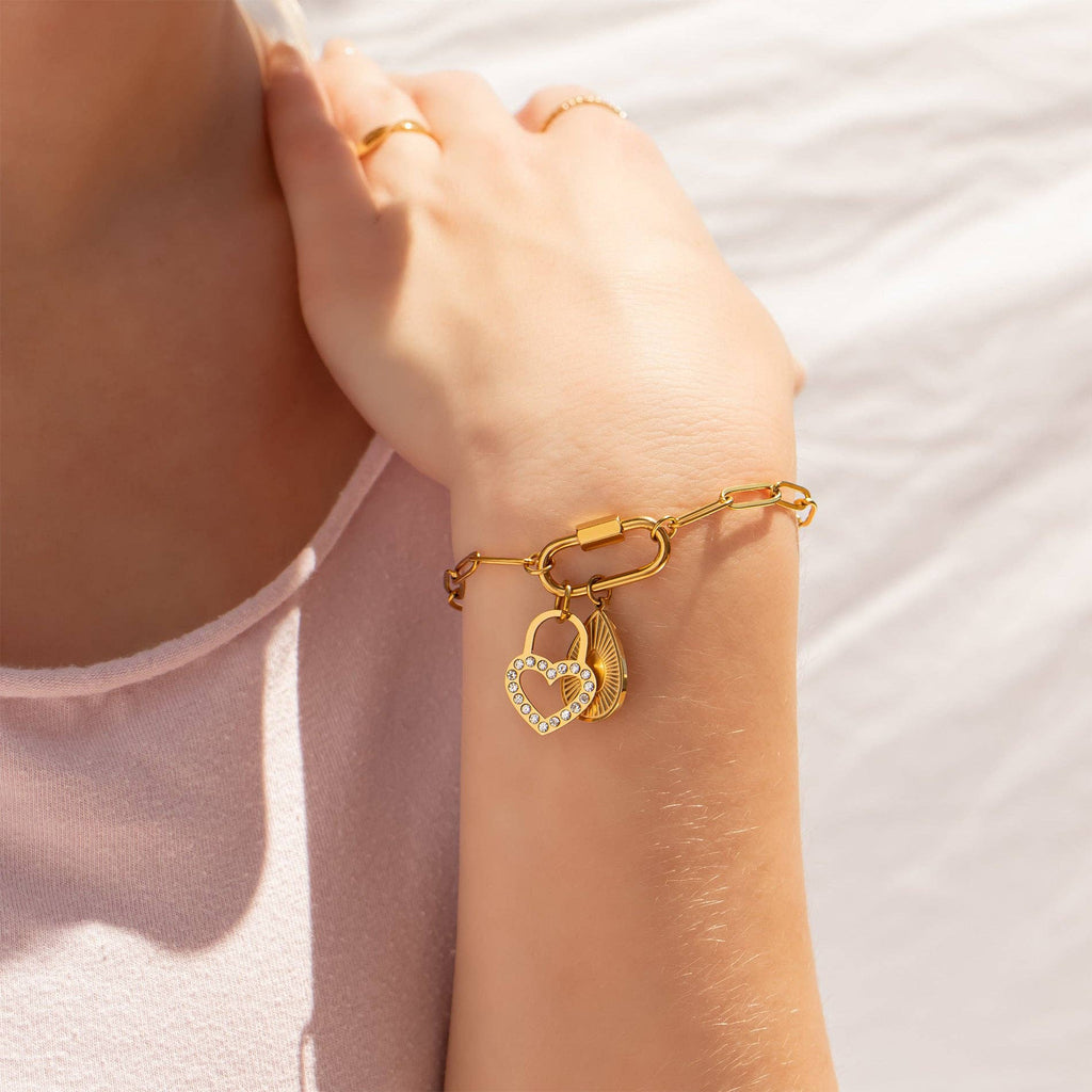 Gold Paperclip Carabiner Bracelet