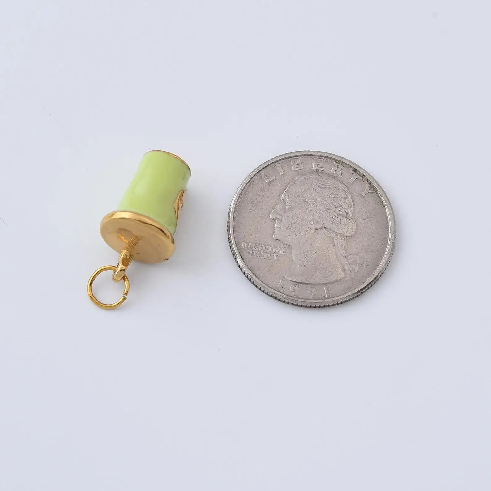 Matcha Cup Charm Gold Filled Enamel Tea Pendant CP2305