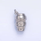 24K Gold Filled Mini 3D Multidimensional Coffee Tumbler Drink Charm in Gold & Silver | W670: Gold