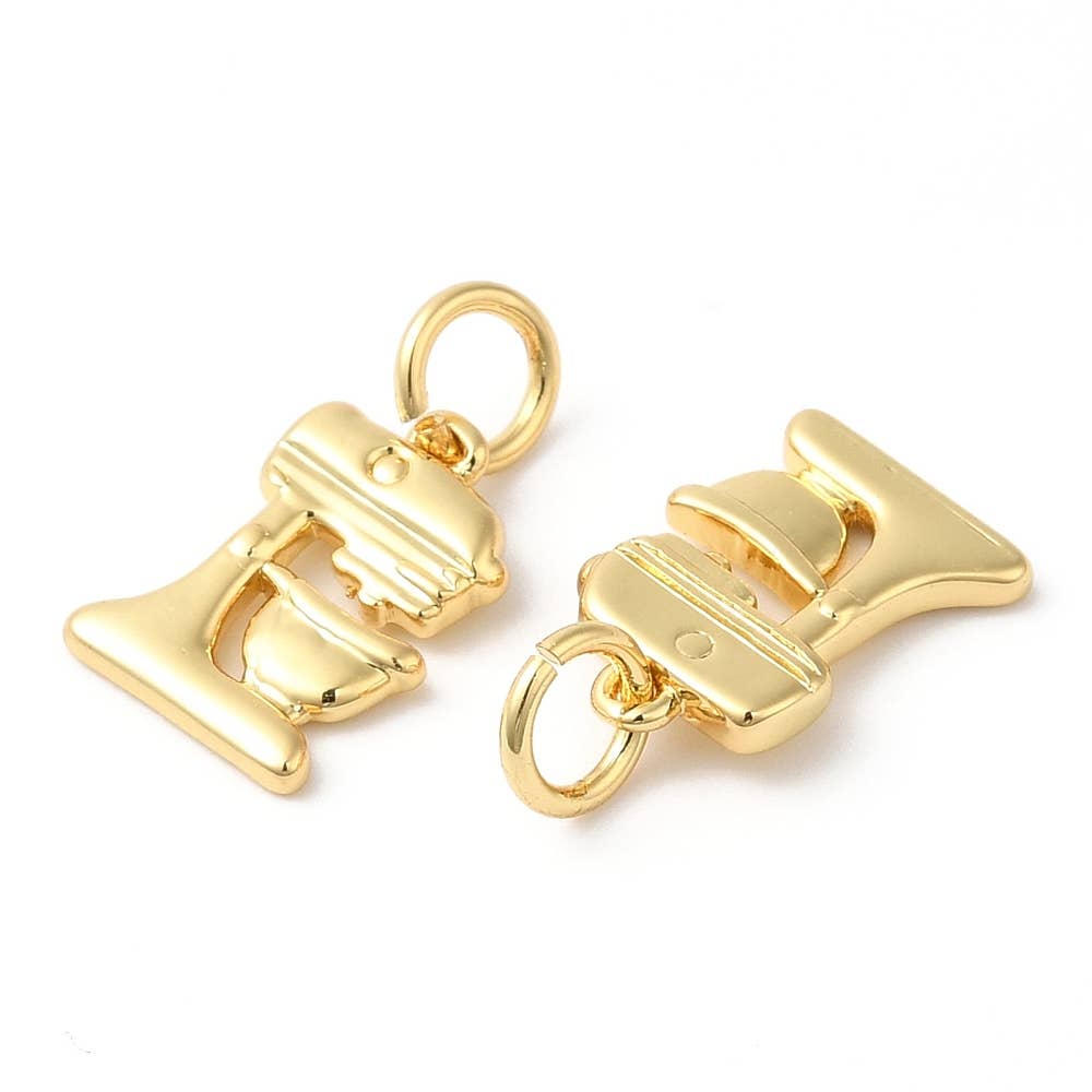 TINY 18k Gold Plated Brass Mixer Charm