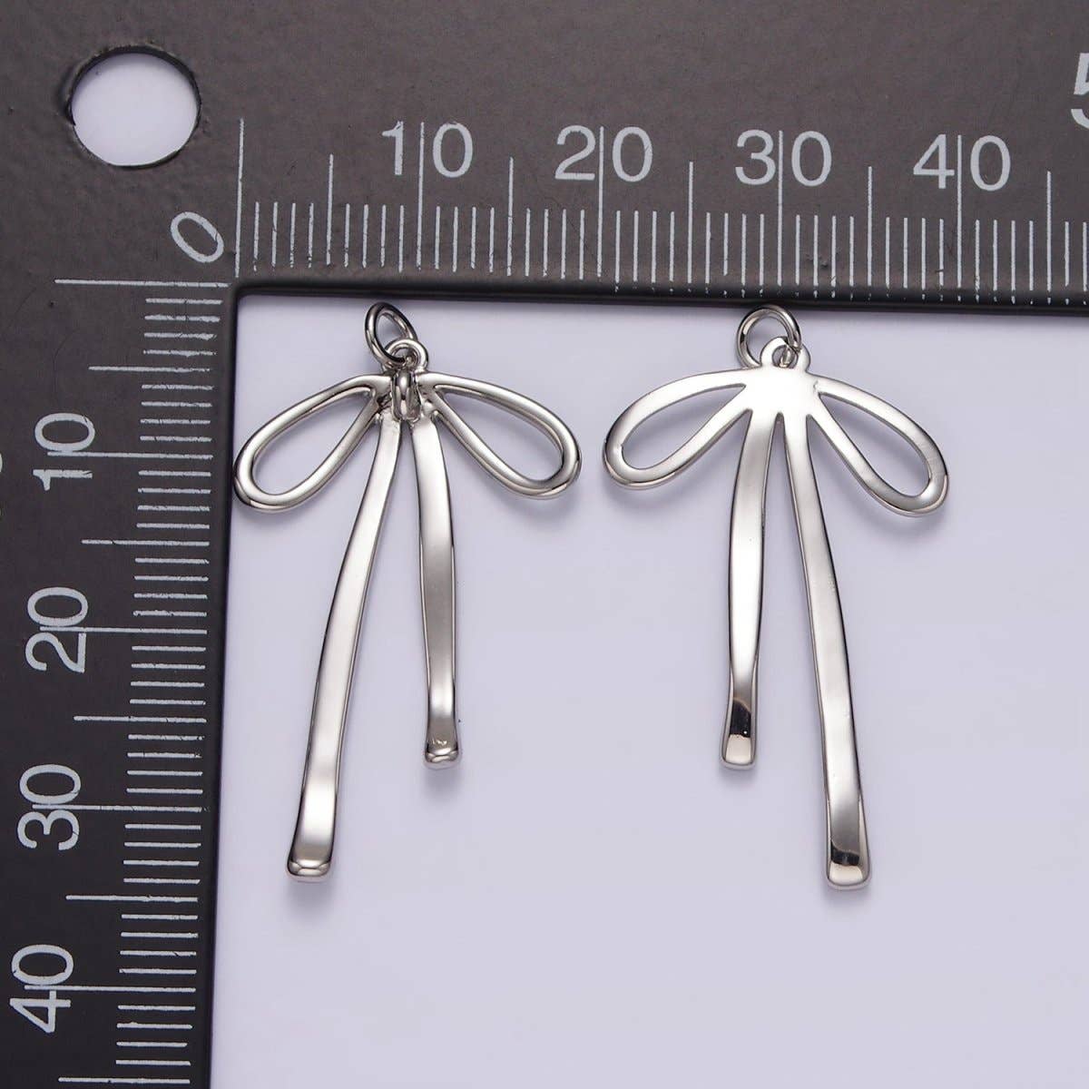 14K Gold Filled 30mm Ribbon Bow Minimalist Charm in Gold & Silver | AG494: Gold