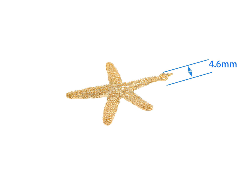 Gold Starfish Pendant and Necklace Charm CPG1428: 3pcs