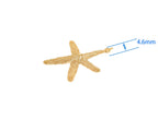 Gold Starfish Pendant and Necklace Charm CPG1428: 3pcs