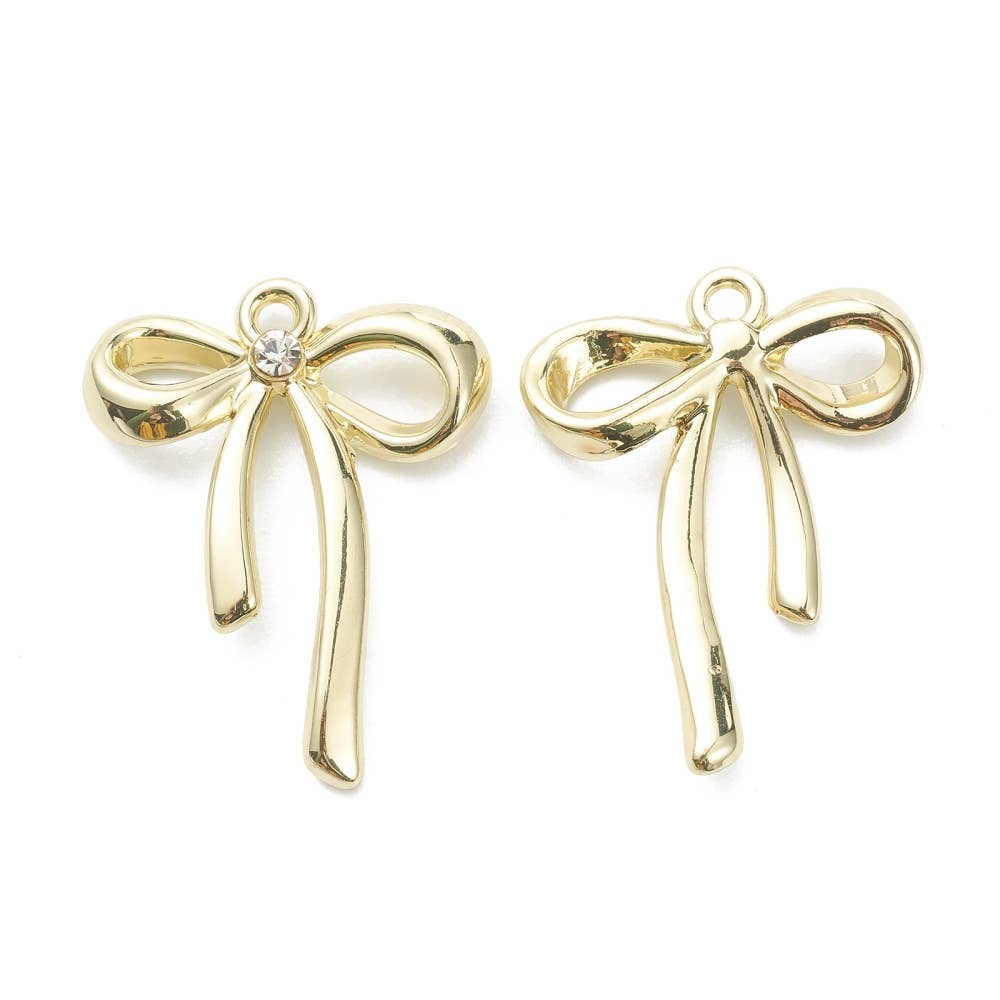 Gold Alloy Bow Charm