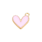 Gold Alloy Colorful Heart Charm: Black