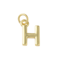 18k Gold Plated Brass Initial Charm Individual Letters: H