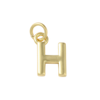 18k Gold Plated Brass Initial Charm Individual Letters: H