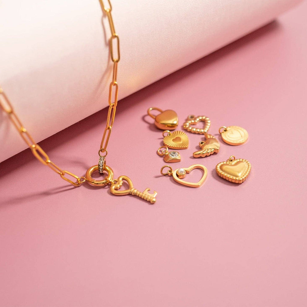 18K Gold PVD Ballerina Charm Bar Charm Set (9pc): Gold