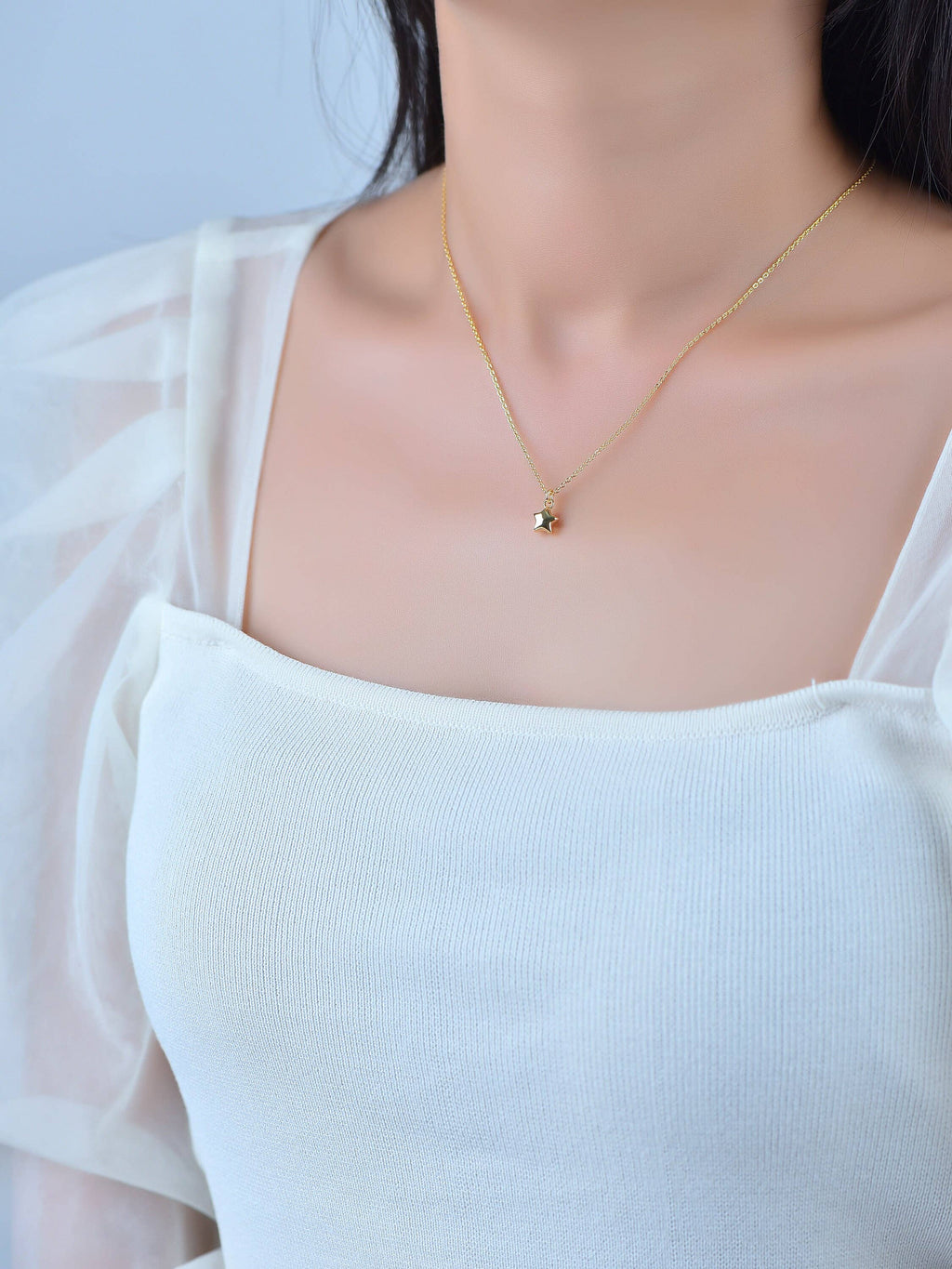 Gold Dainty Star Pendant Charm, CPG041: 10pcs